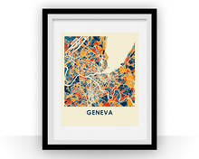 Charger l&#39;image dans la galerie, Affiche cartographique de Genève - Style Chroma
