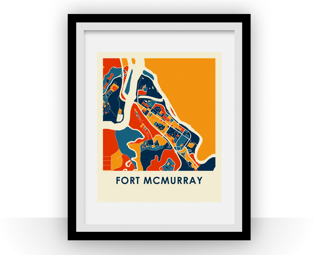 Fort McMurray Alberta Map Print - Full Color Map Poster