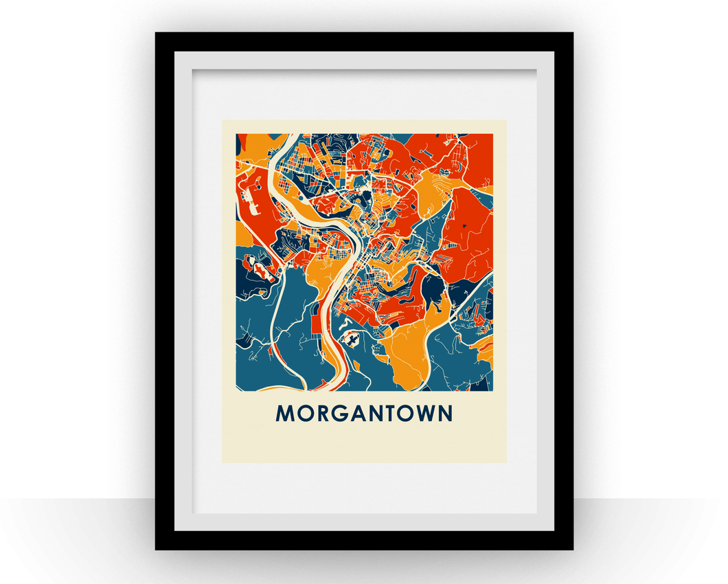Morgantown Map Print - Full Color Map Poster