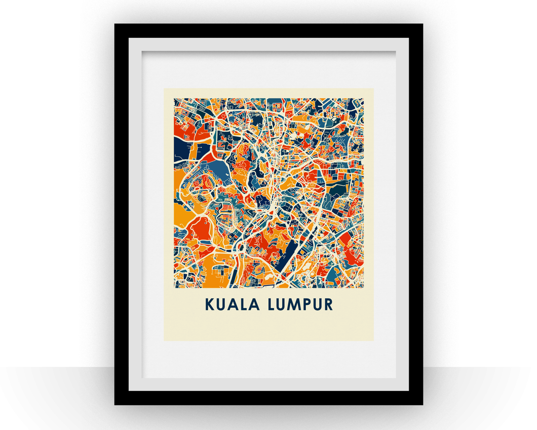 Kuala Lumpur Map Print - Full Color Map Poster