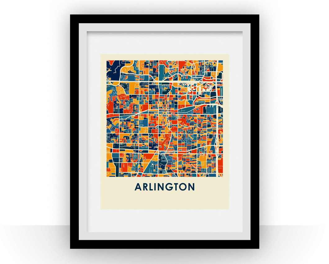 Arlington Map Print - Full Color Map Poster