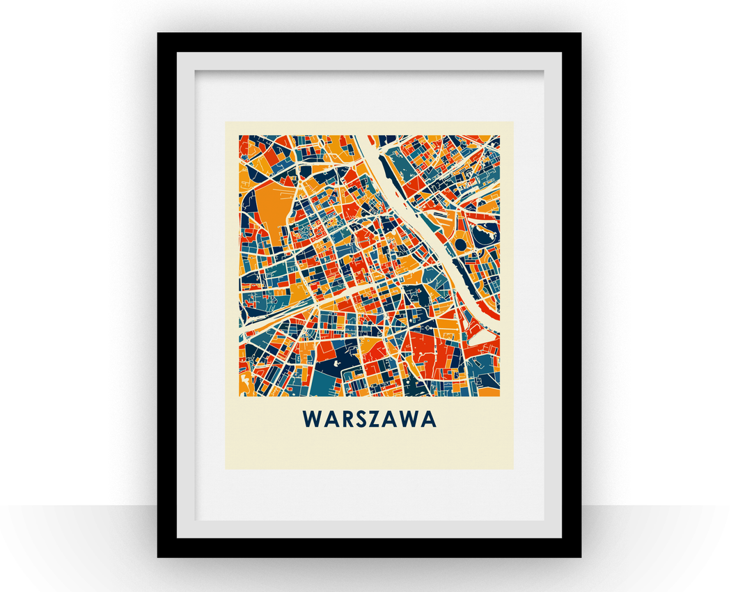 Warsaw Map Print - Full Color Map Poster