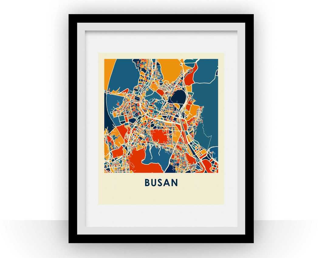 Busan Map Print - Full Color Map Poster