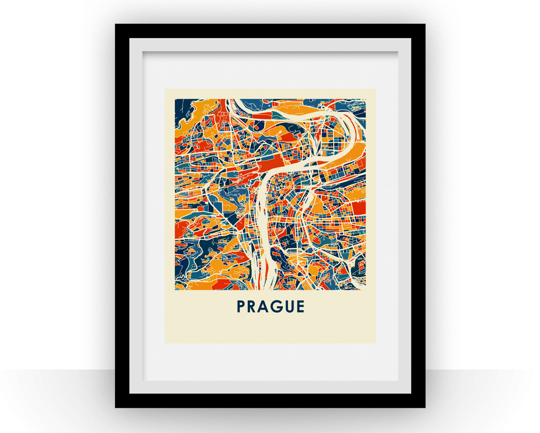 Prague Map Print - Full Color Map Poster