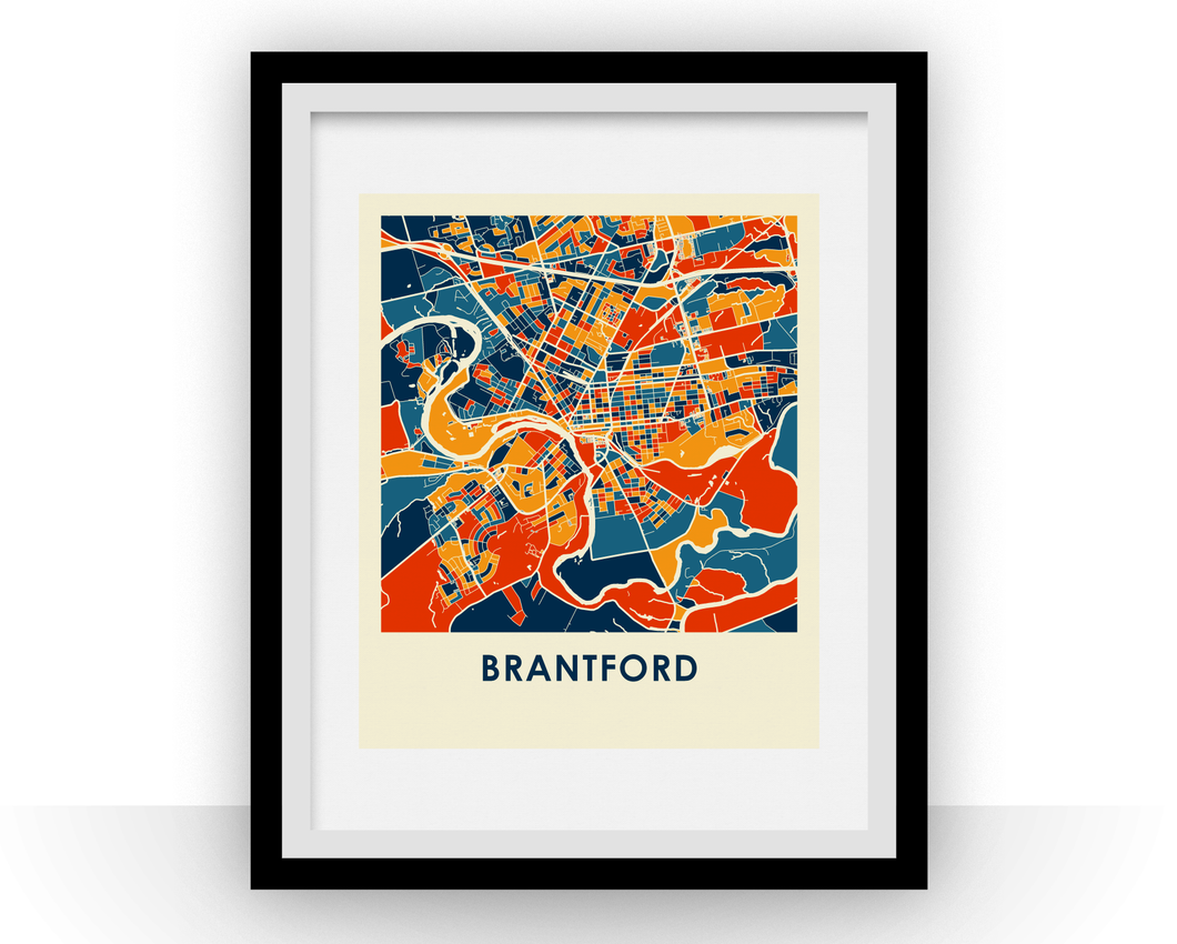 Brantford Ontario Map Print - Full Color Map Poster