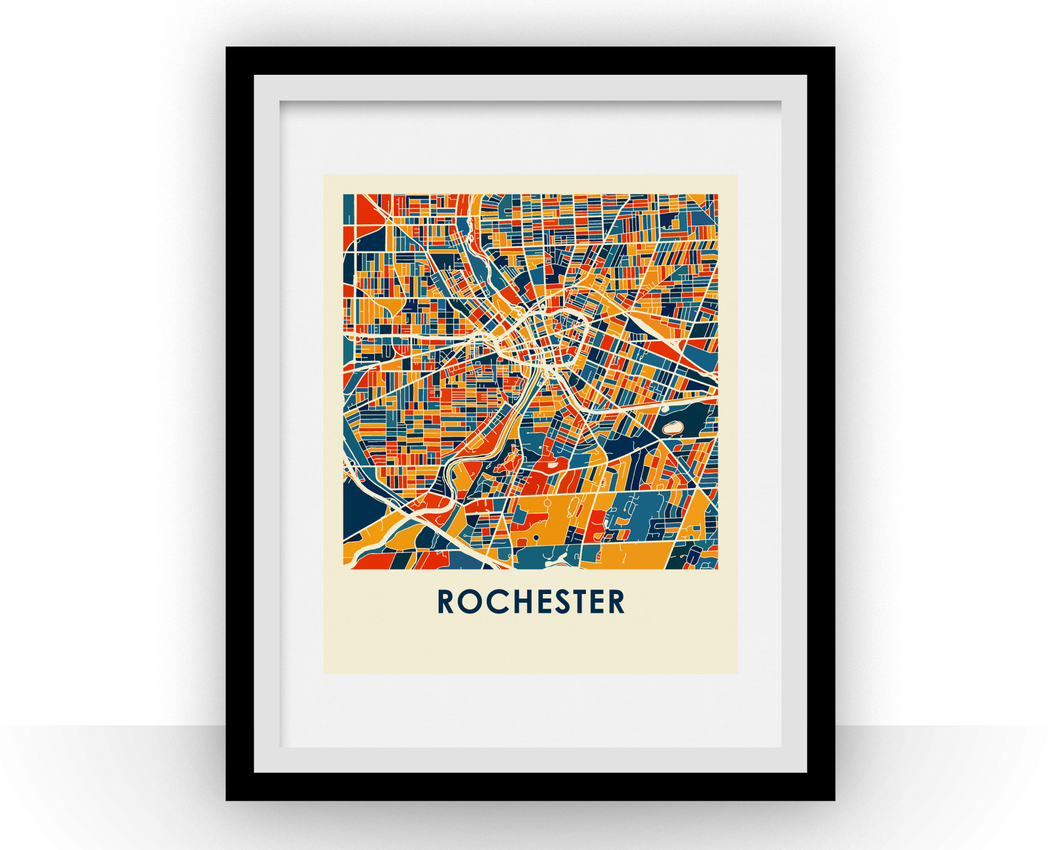 Rochester Map Print - Full Color Map Poster