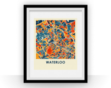 Charger l&#39;image dans la galerie, Affiche cartographique de Waterloo Ontario - Style Chroma
