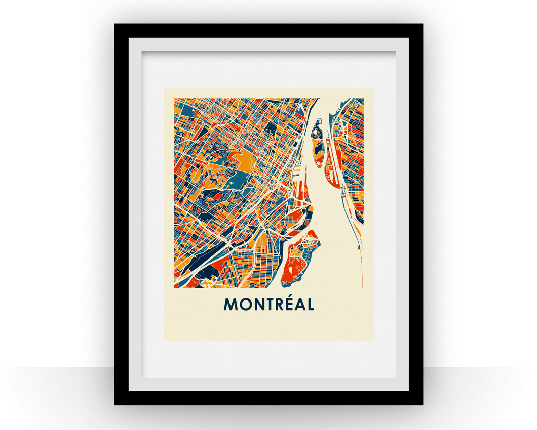 Montreal Map Print - Full Color Map Poster