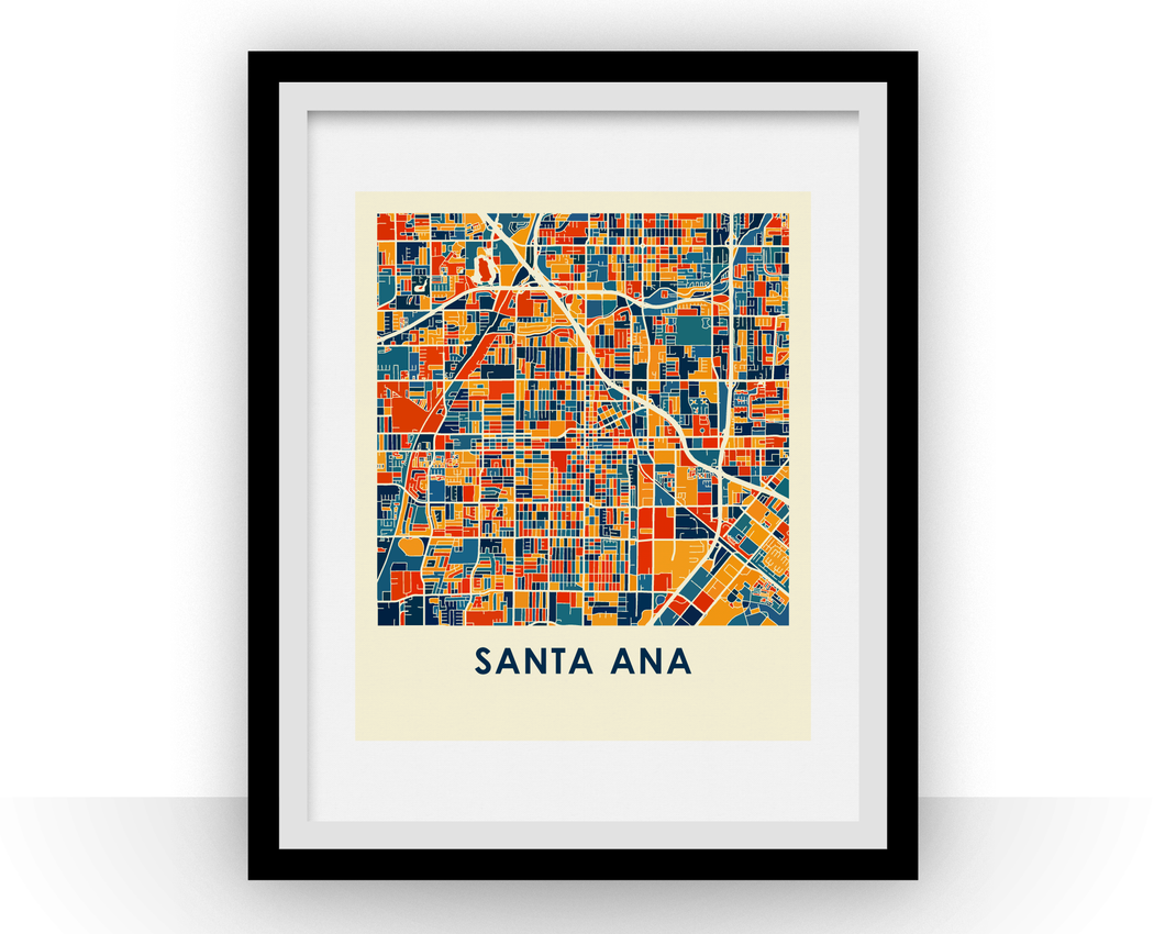 Santa Ana Map Print - Full Color Map Poster