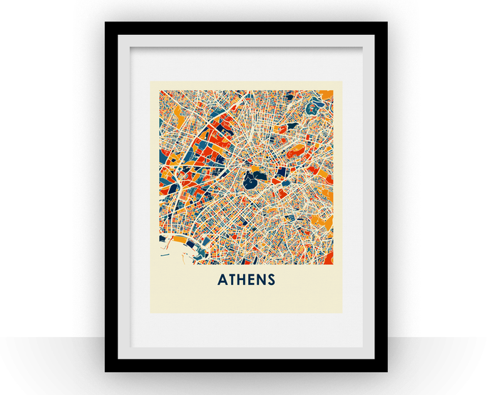 Athens Map Print - Full Color Map Poster