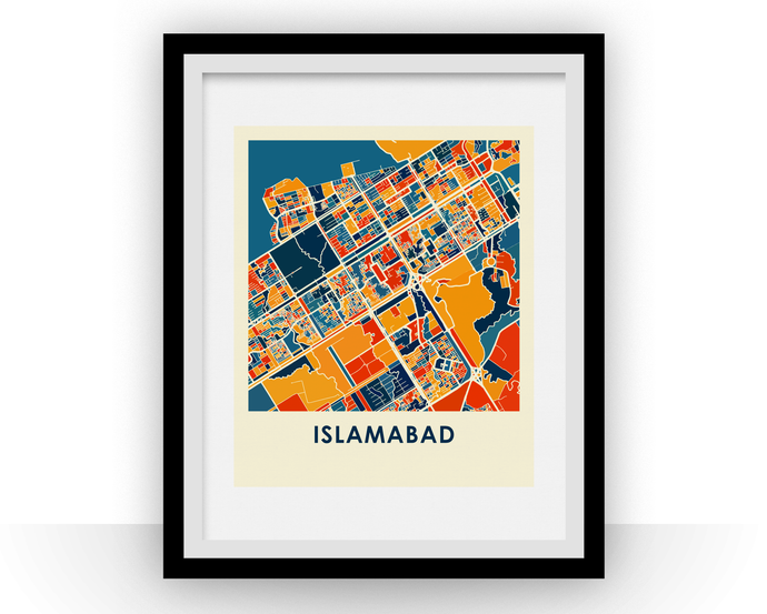 Islamabad Map Print - Full Color Map Poster