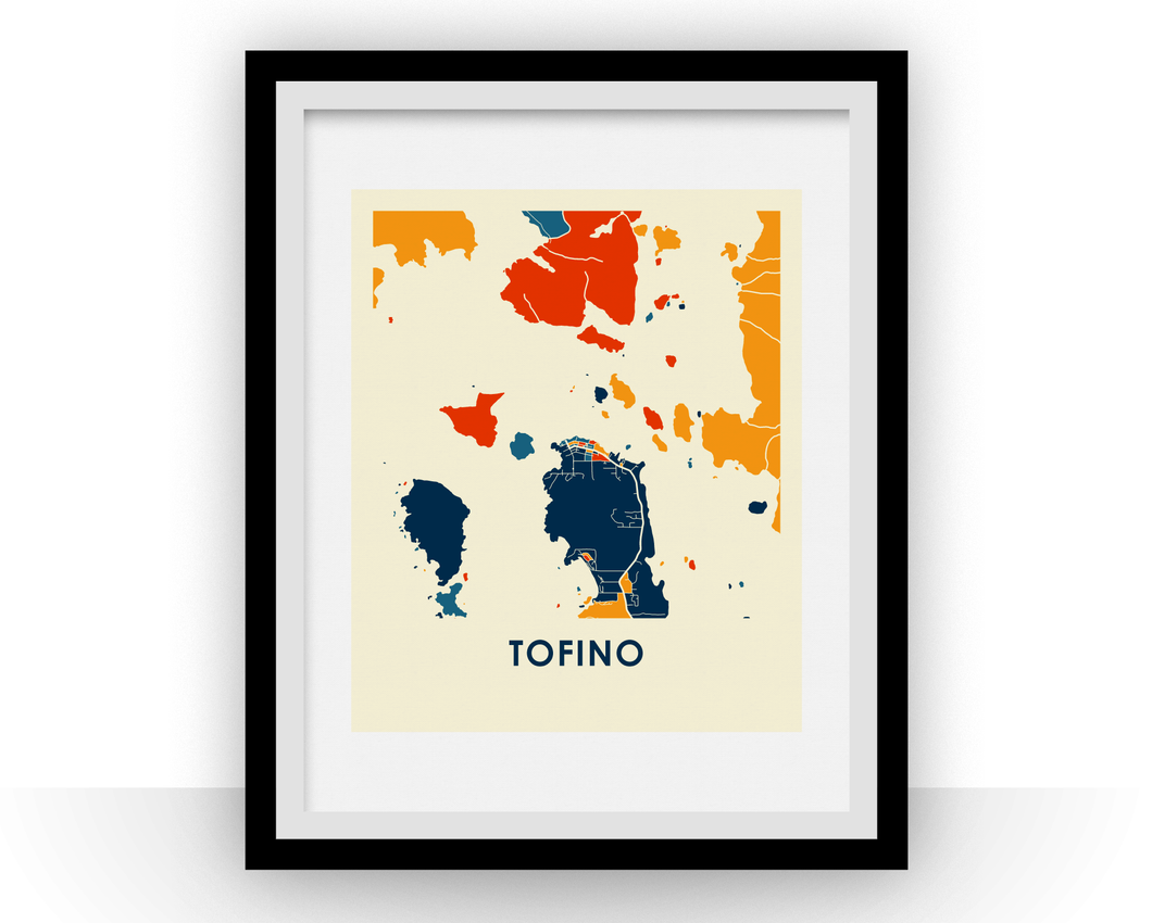 Affiche cartographique de Tofino - Style Chroma