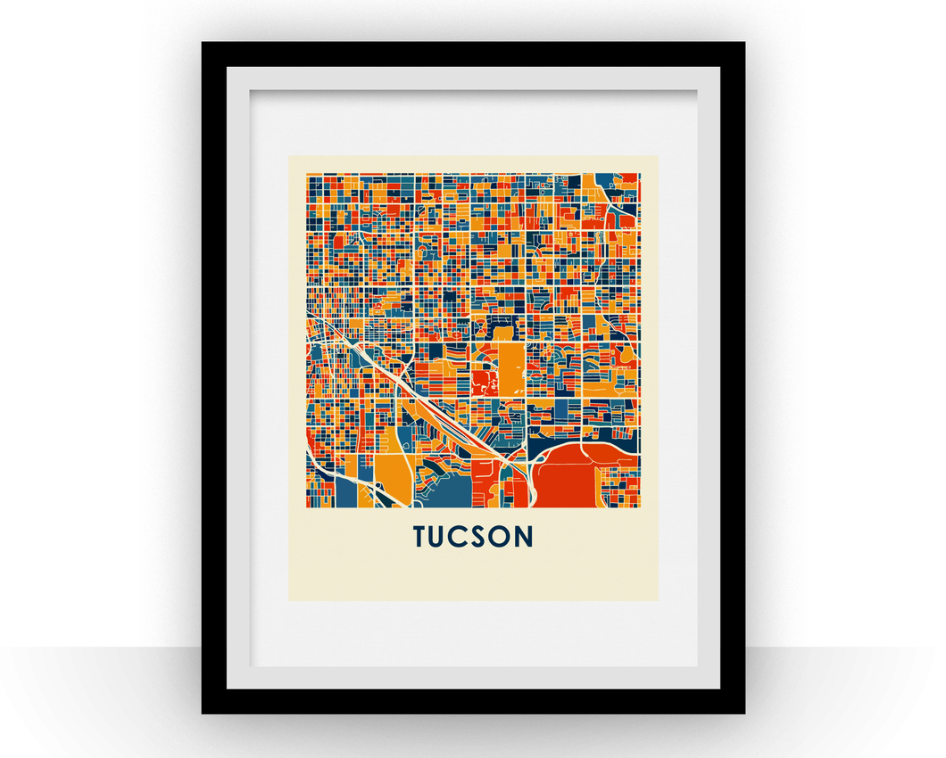 Tucson Map Print - Full Color Map Poster