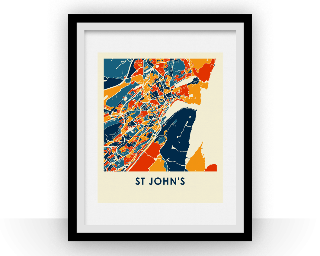 St Johns Map Print - Full Color Map Poster