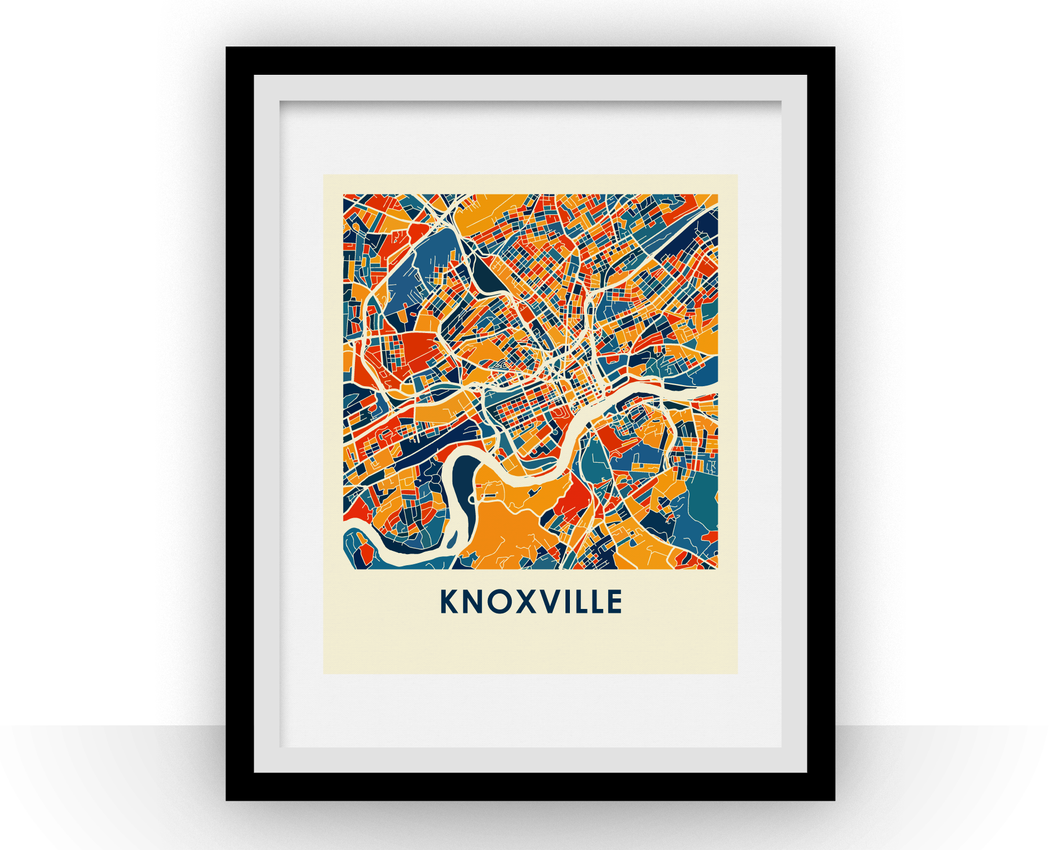 Affiche cartographique de Knoxville - Style Chroma