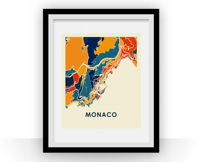 Monaco Map Print - Full Color Map Poster