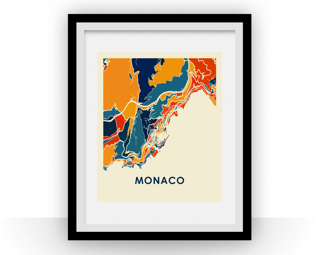 Monaco Map Print - Full Color Map Poster