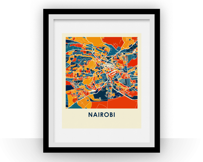 Nairobi Map Print - Full Color Map Poster