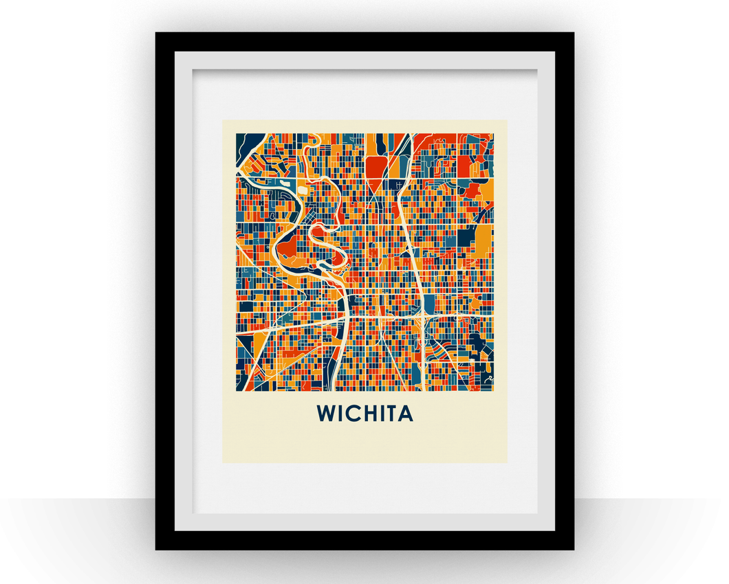 Wichita Map Print - Full Color Map Poster