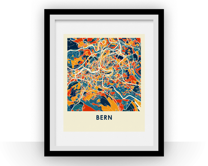 Bern Map Print - Full Color Map Poster