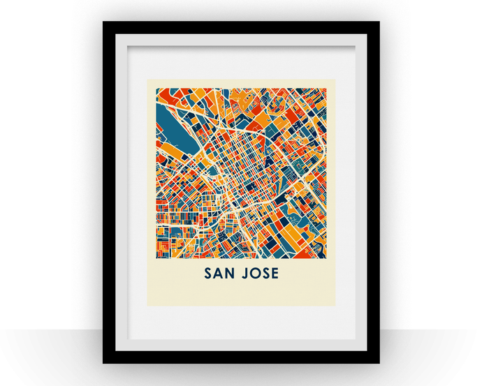 San Jose Map Print - Full Color Map Poster