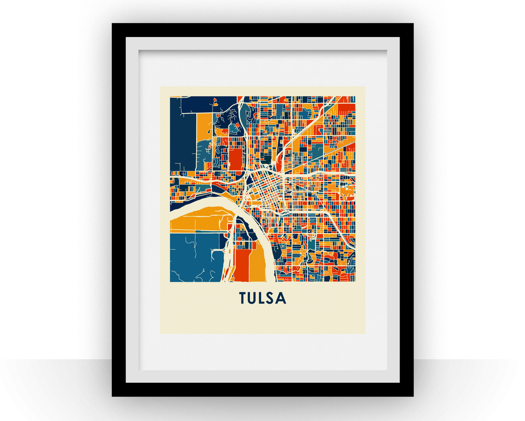 Tulsa Map Print - Full Color Map Poster