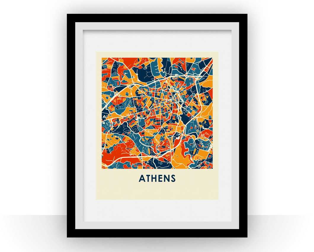 Athens Georgia Map Print - Full Color Map Poster