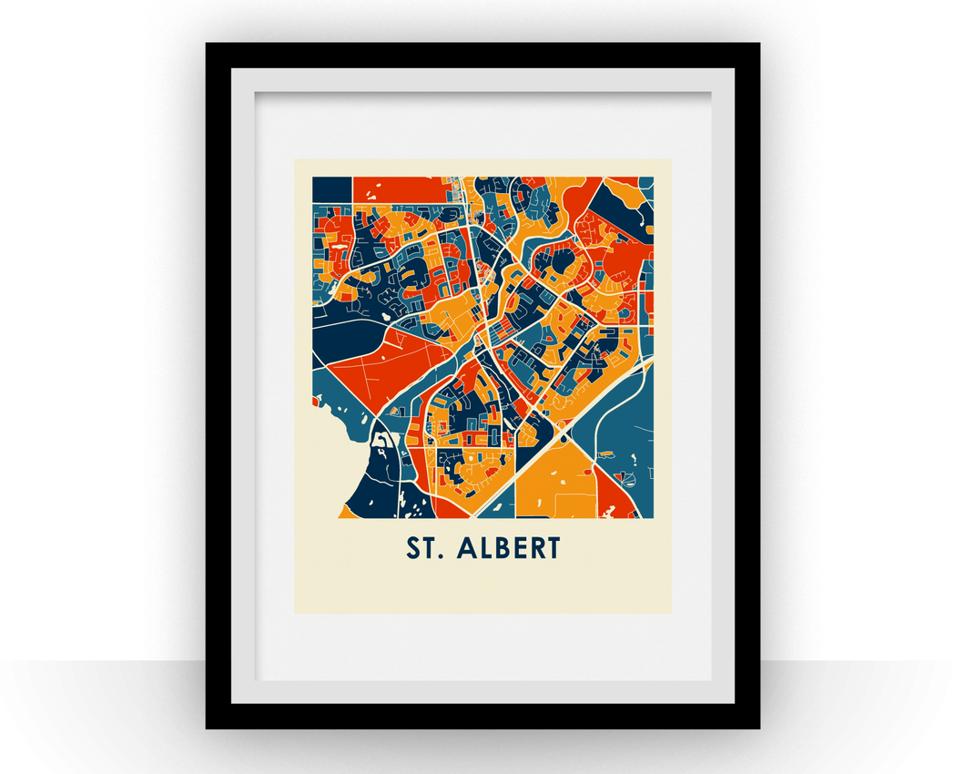 Affiche cartographique de St Albert Alberta - Style Chroma