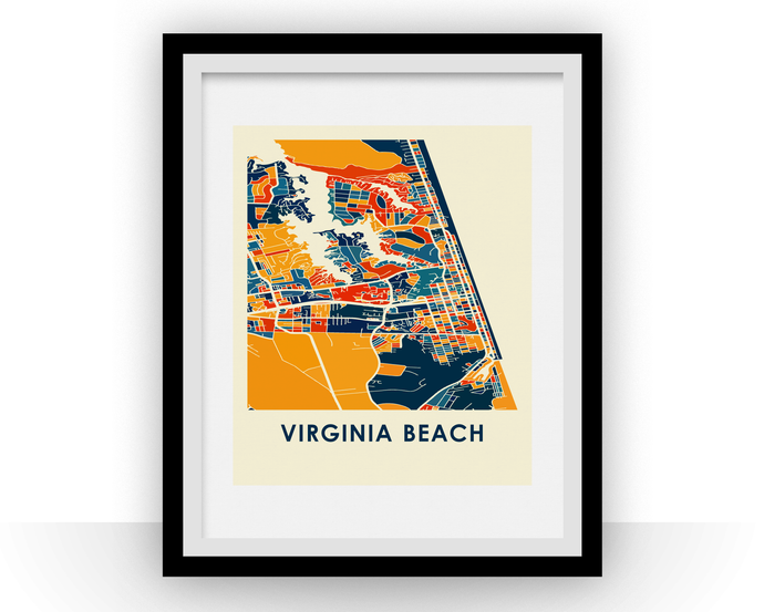 Virginia Beach Map Print - Full Color Map Poster