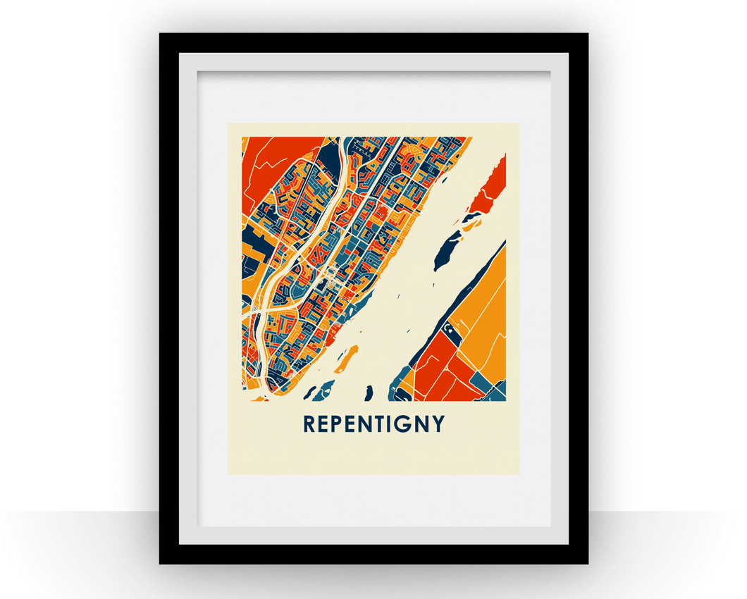 Repentigny Quebec Map Print - Full Color Map Poster