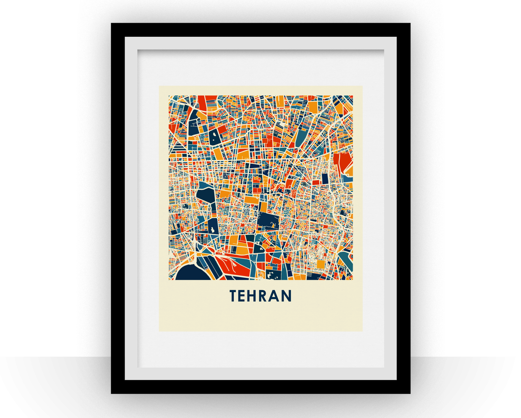 Tehran Map Print - Full Color Map Poster