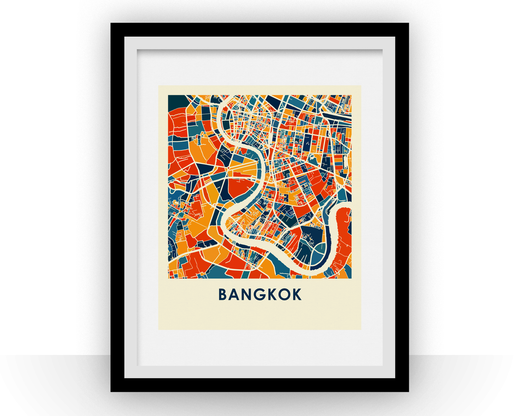 Bangkok Map Print - Full Color Map Poster