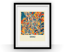 Charger l&#39;image dans la galerie, Graz Map Print - Full Color Map Poster
