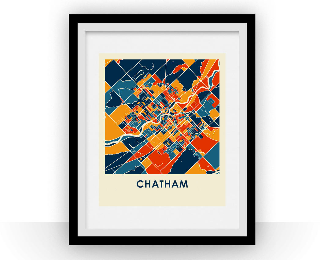Affiche cartographique de Chatham-Kent - Style Chroma