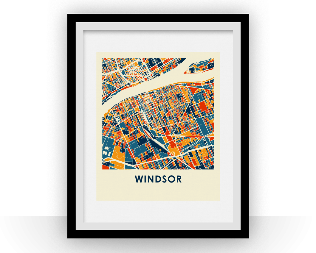 Windsor Ontario Map Print - Full Color Map Poster