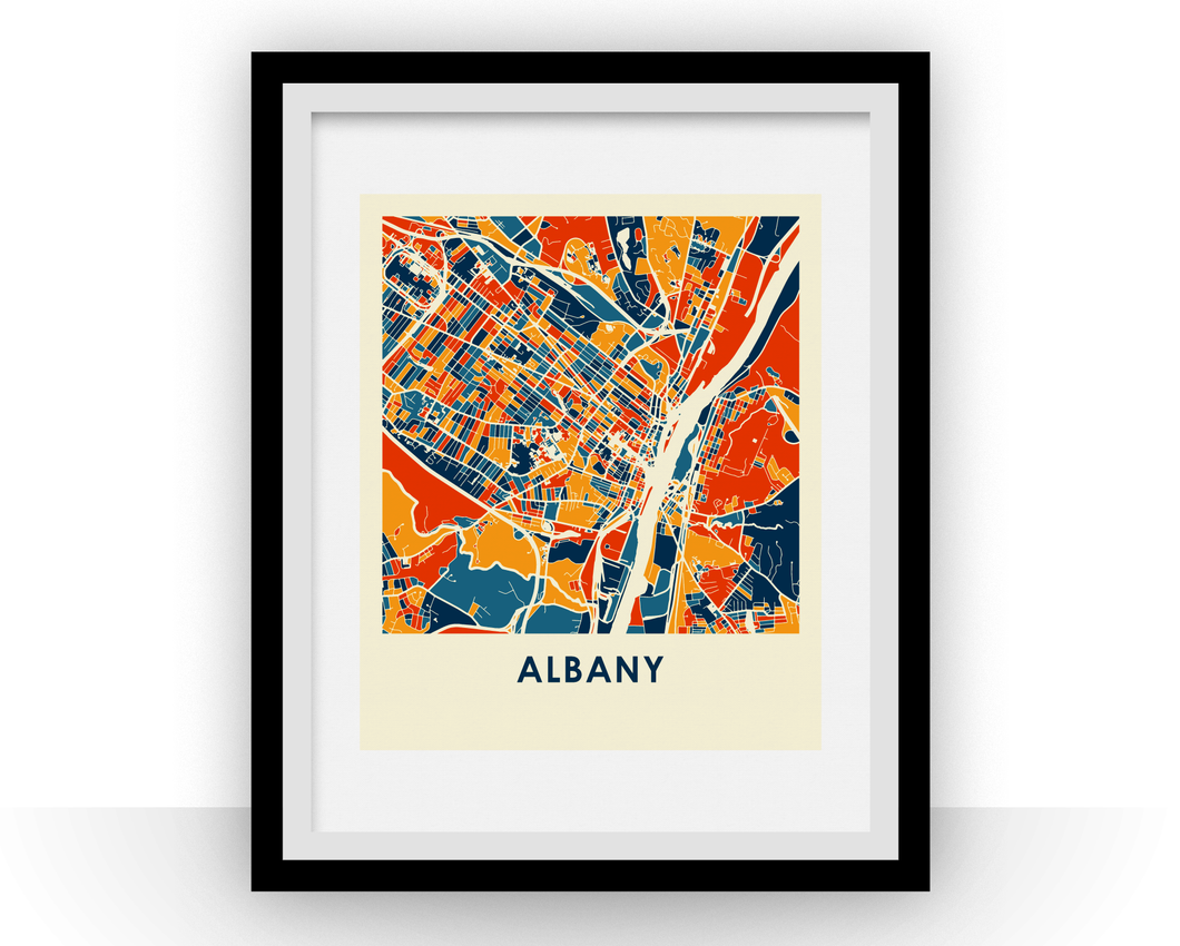 Albany Map Print - Full Color Map Poster