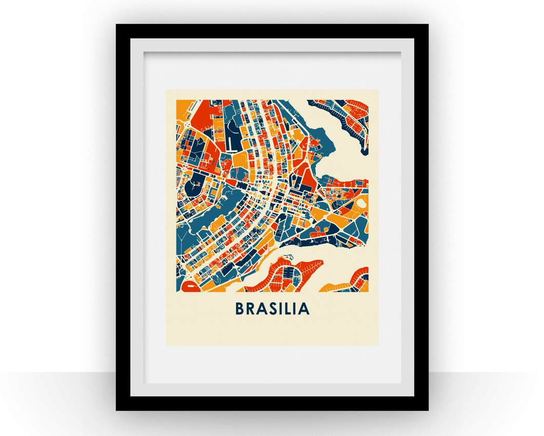 Brasilia Map Print - Full Color Map Poster