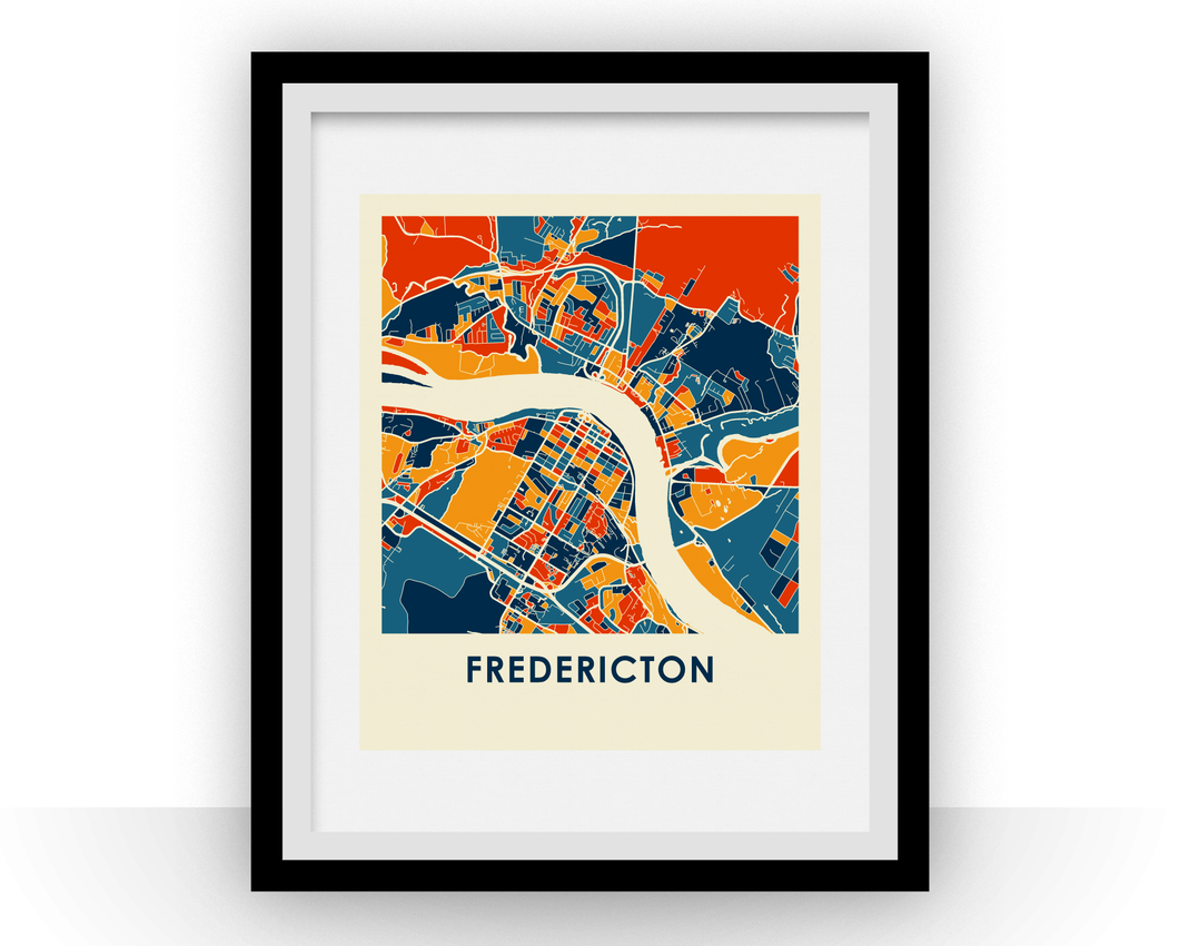 Fredericton Map Print - Full Color Map Poster