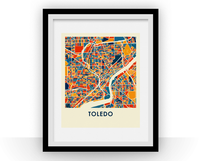 Toledo Ohio Map Print - Full Color Map Poster