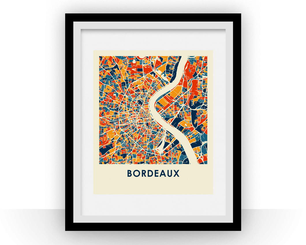 Bordeaux Map Print - Full Color Map Poster