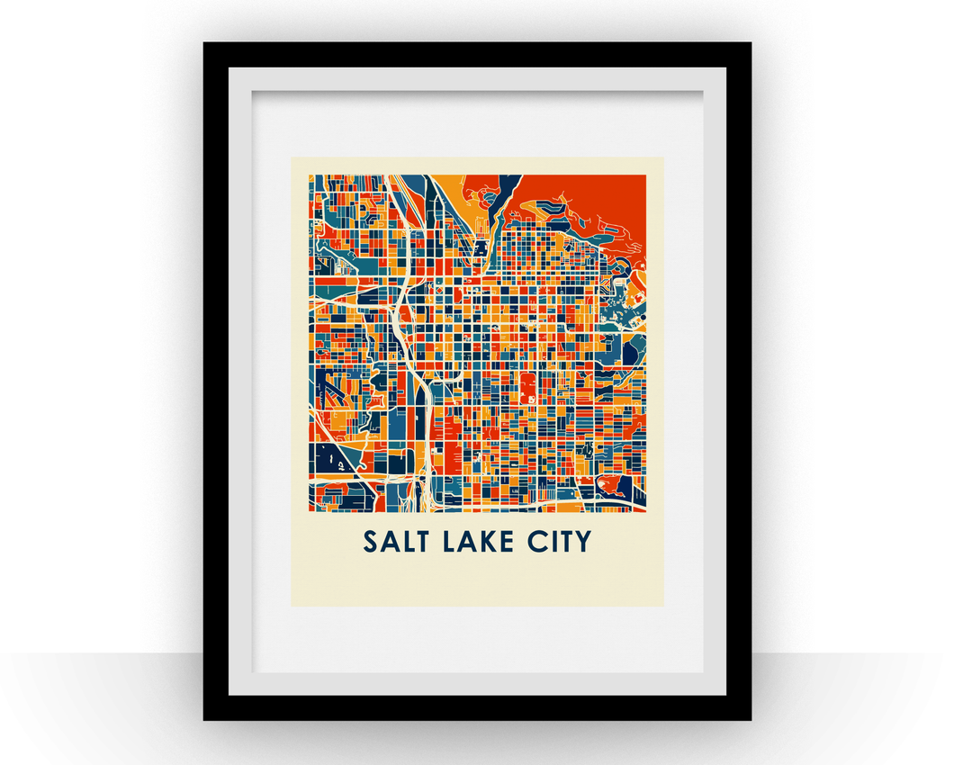 Salt Lake City Map Print - Full Color Map Poster