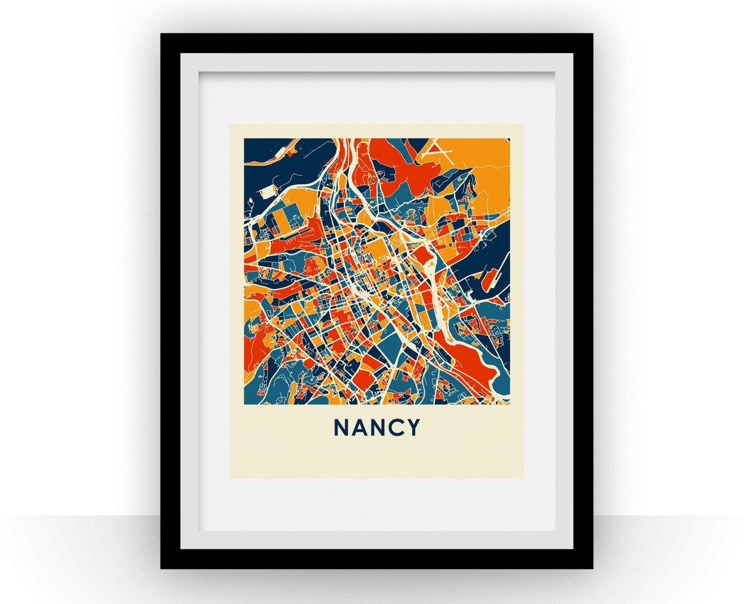 Nancy Map Print - Full Color Map Poster