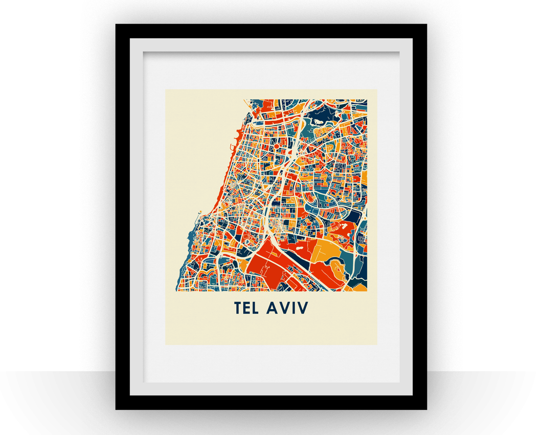 Tel Aviv Map Print - Full Color Map Poster