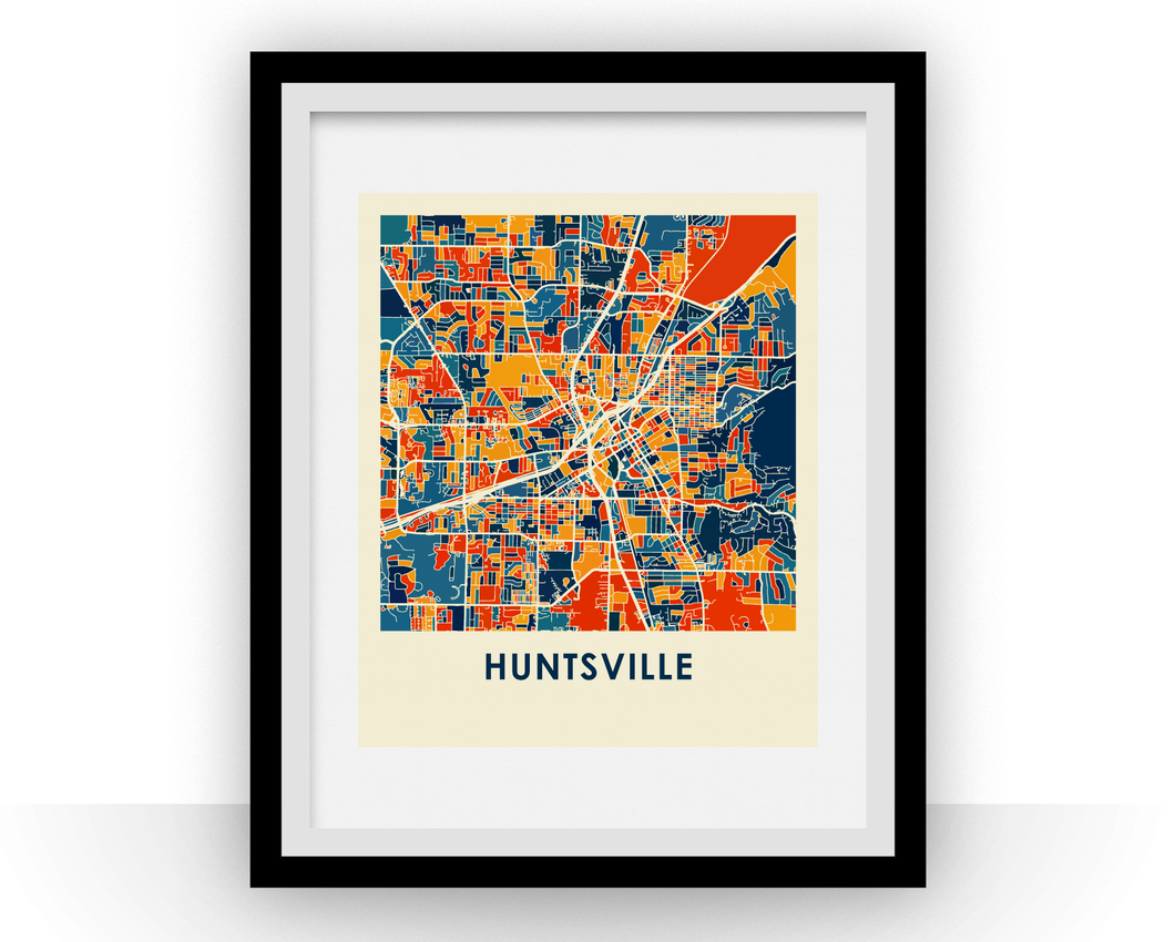Huntsville Map Print - Full Color Map Poster