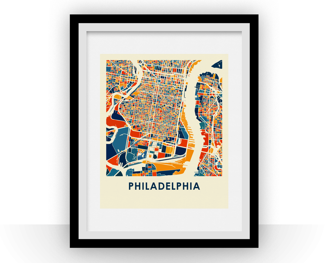 Philadelphia Map Print - Full Color Map Poster