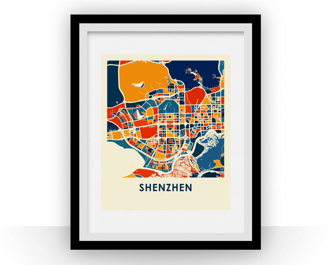Shenzhen Map Print - Full Color Map Poster