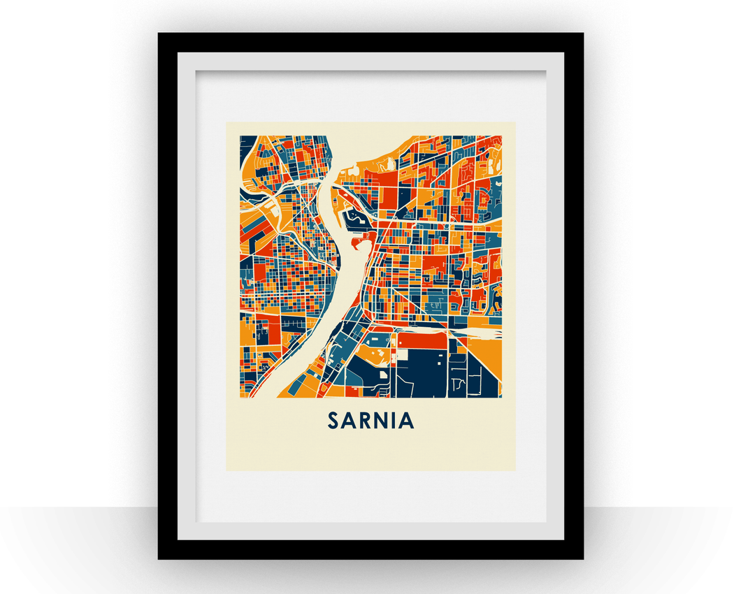 Sarnia Ontario Map Print - Full Color Map Poster