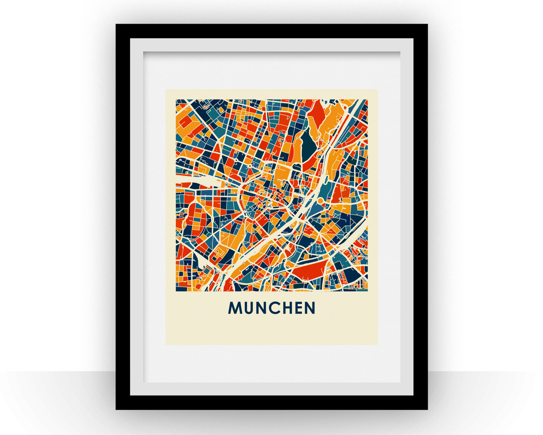 Munich Map Print - Full Color Map Poster