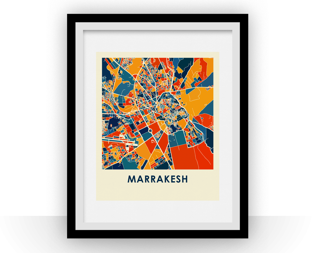 Marrakesh Map Print - Full Color Map Poster