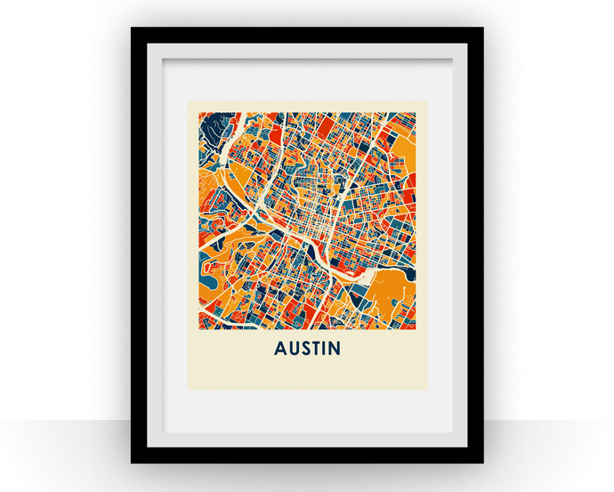 Austin Map Print - Full Color Map Poster